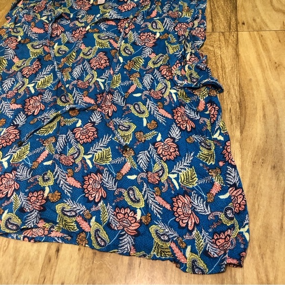 Knox Rose Womens Blue Shirt Size XL Sleeveless Tank Floral Paisley Blouse - Picture 2 of 8